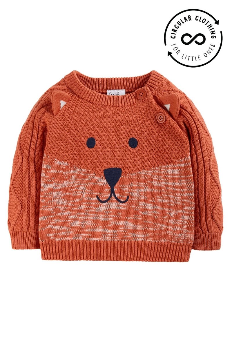 Caleb Character Knit Jumper - Fox - RUTHERFORD & Co