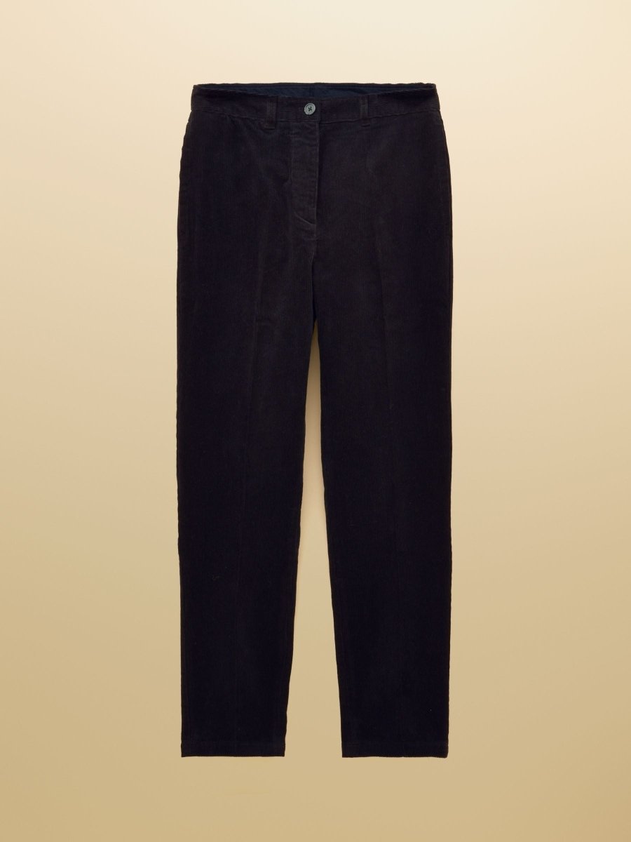 Calla Navy Cord Tapered Trousers - RUTHERFORD & Co