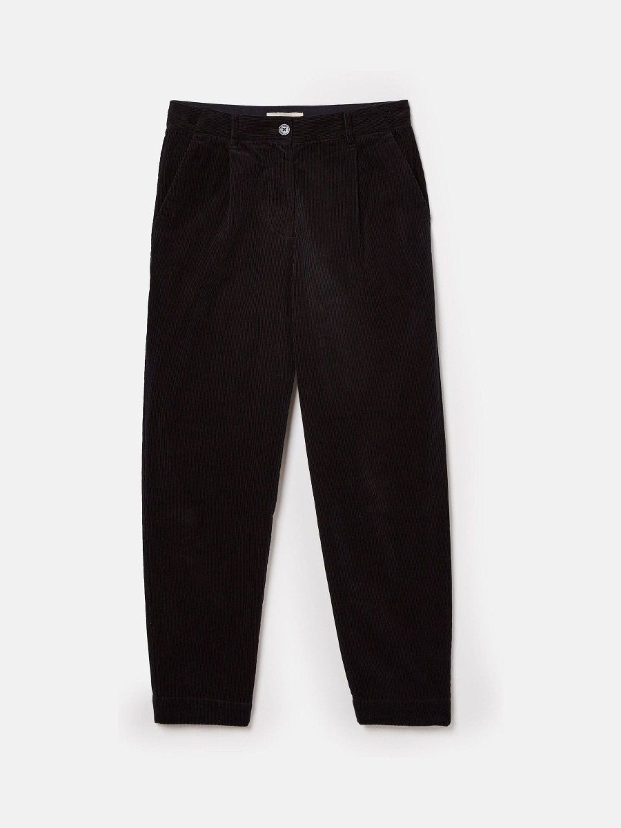 Calla Navy Corduroy Tapered Trousers - RUTHERFORD & Co