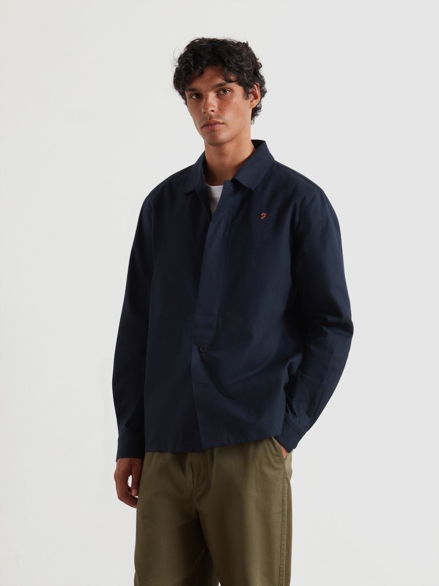 Callier Overshirt In True Navy - RUTHERFORD & Co