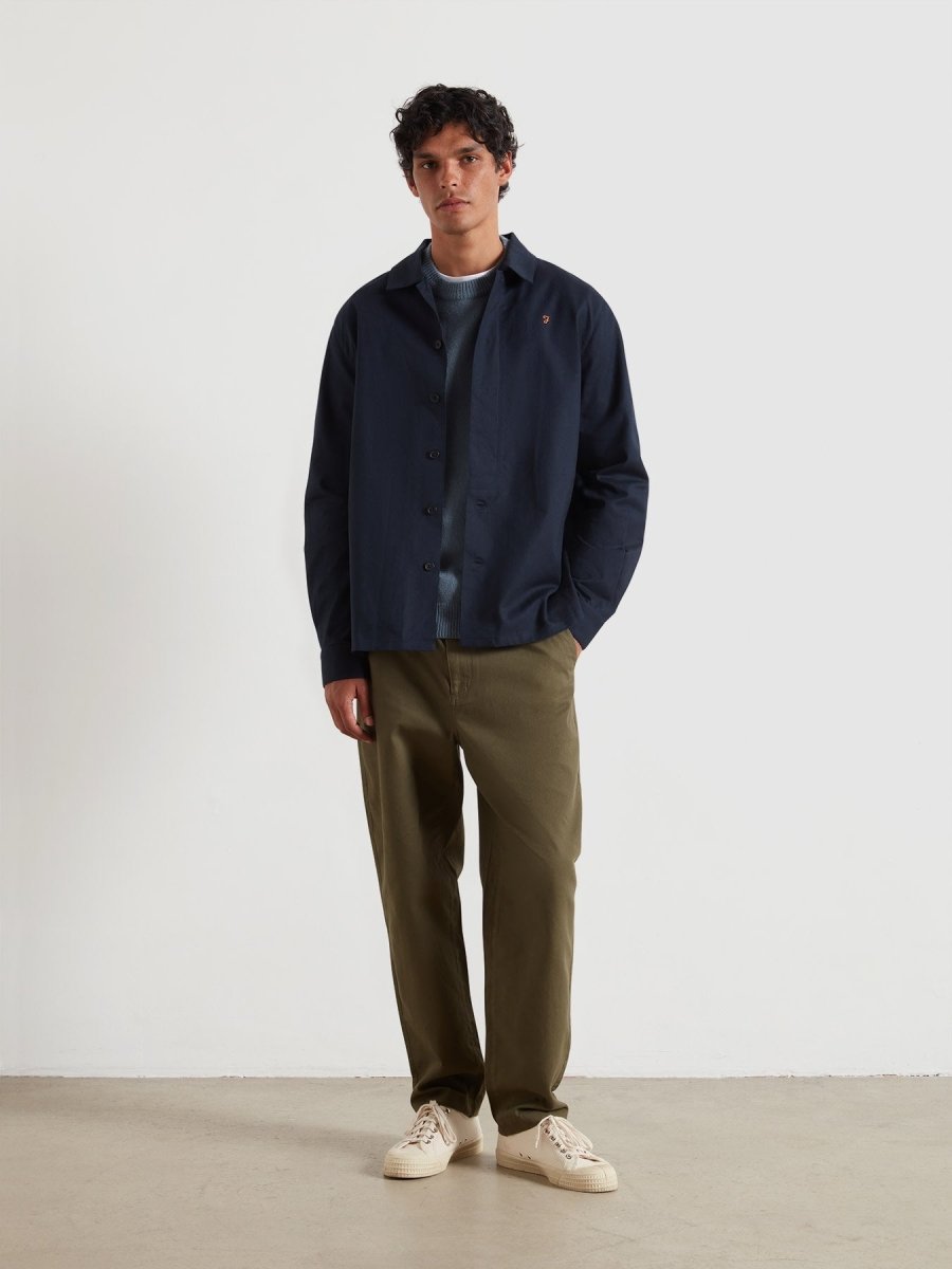 Callier Overshirt In True Navy - RUTHERFORD & Co