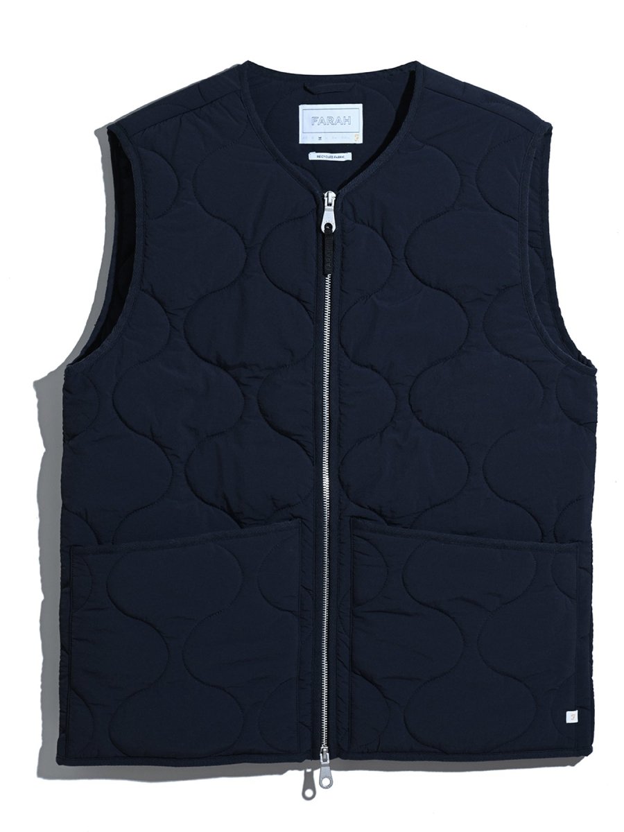 Campbell Quilted Gilet In True Navy - RUTHERFORD & Co