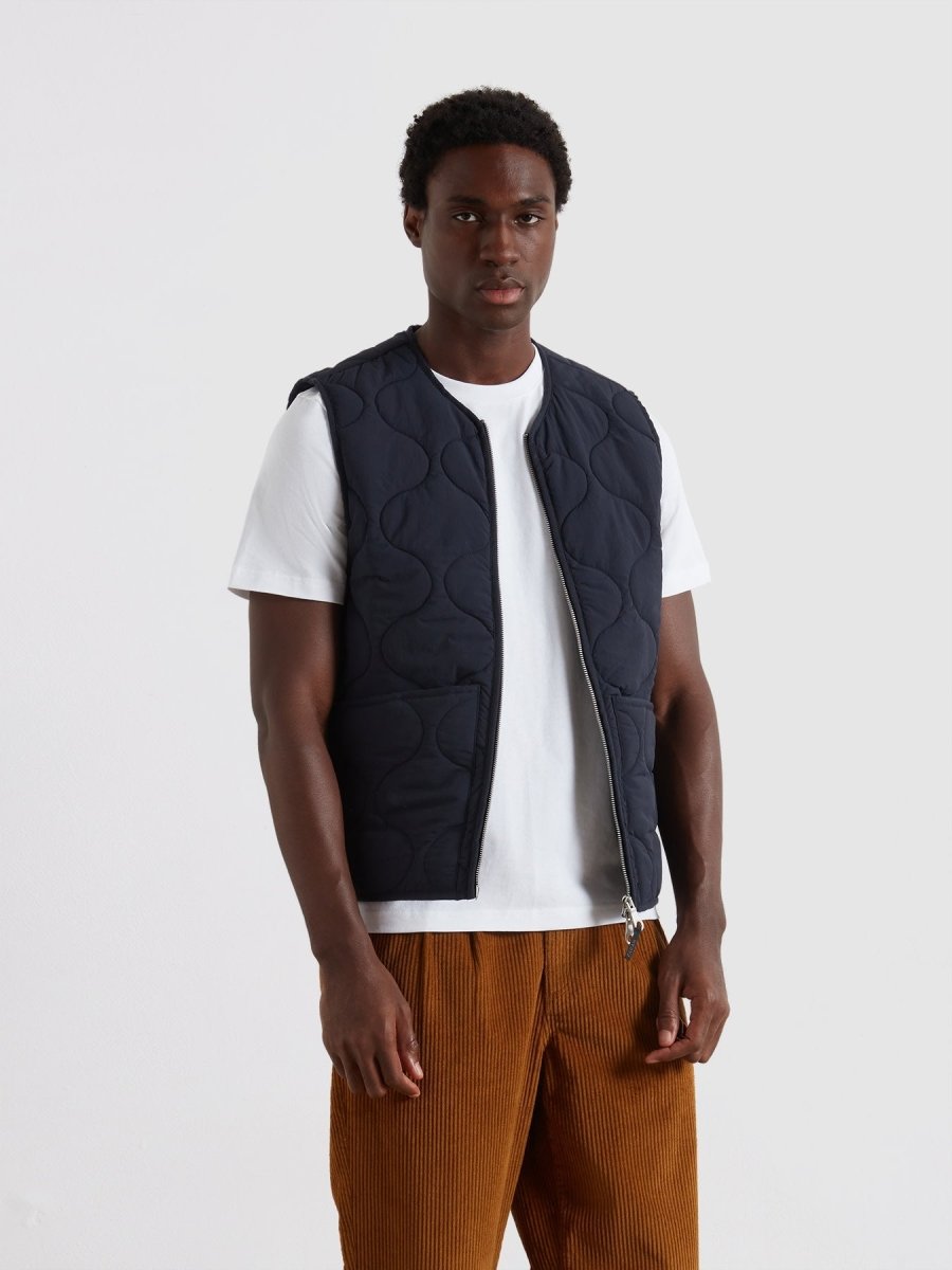 Campbell Quilted Gilet In True Navy - RUTHERFORD & Co