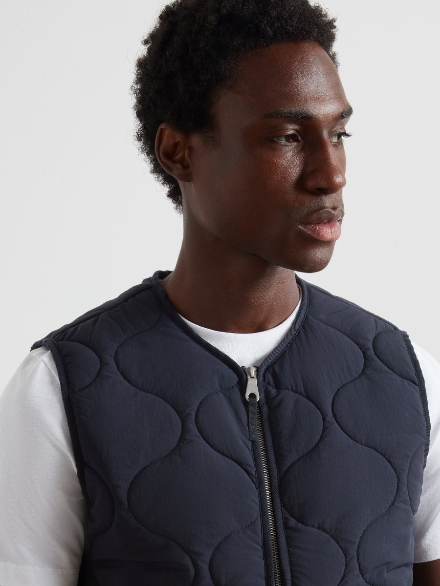 Campbell Quilted Gilet In True Navy - RUTHERFORD & Co