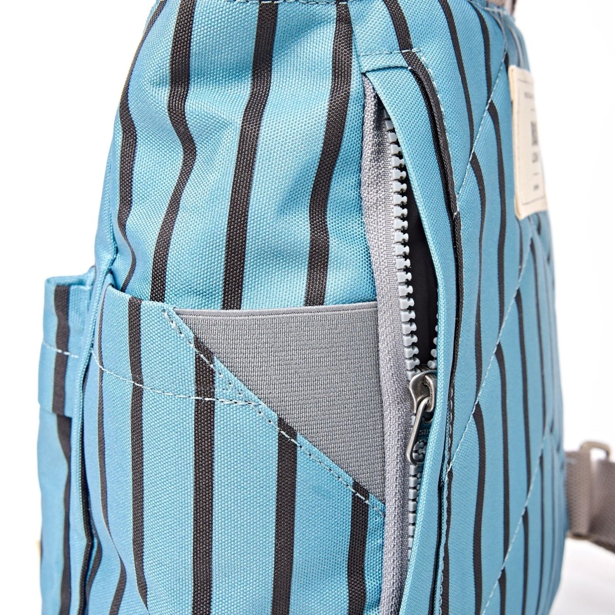 Canfield Roll Top Backpack in Blue Stripe - Medium - RUTHERFORD & Co