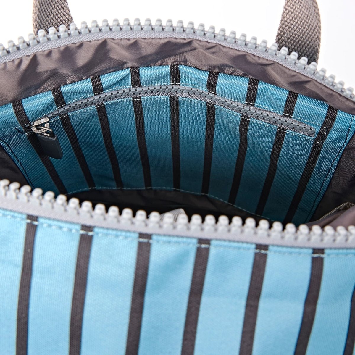 Canfield Roll Top Backpack in Blue Stripe - Medium - RUTHERFORD & Co