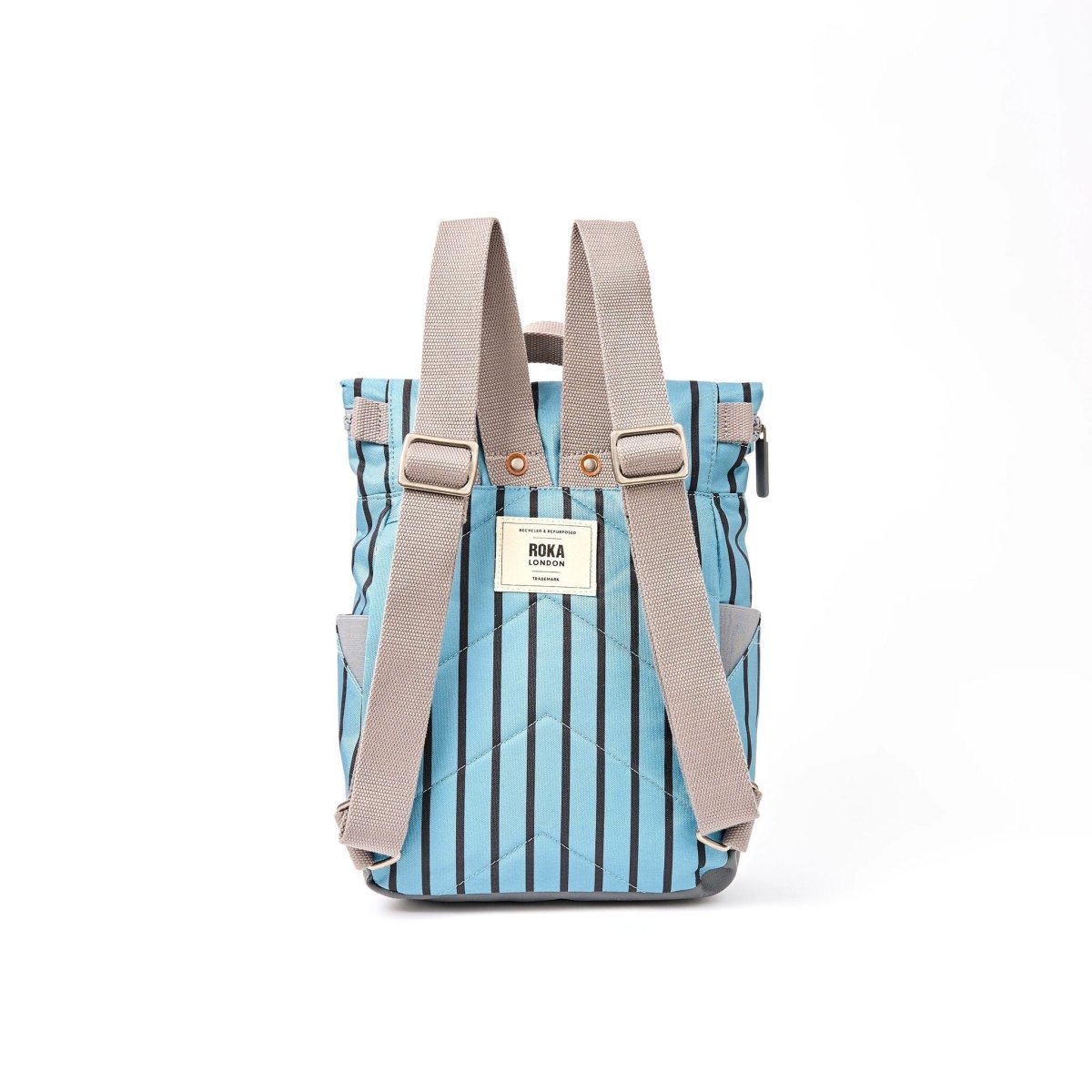 Canfield Roll Top Backpack in Blue Stripe - Small - RUTHERFORD & Co