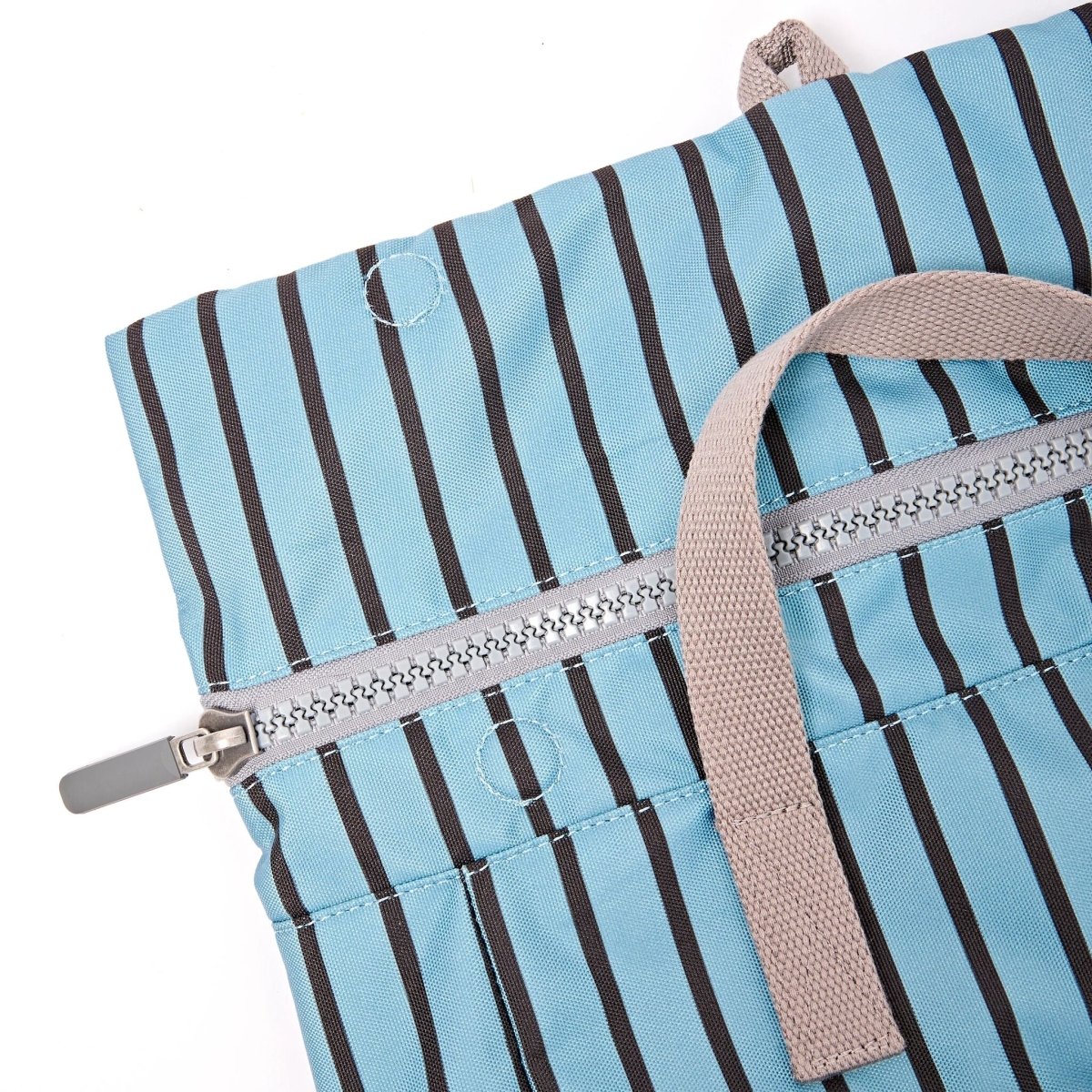 Canfield Roll Top Backpack in Blue Stripe - Small - RUTHERFORD & Co