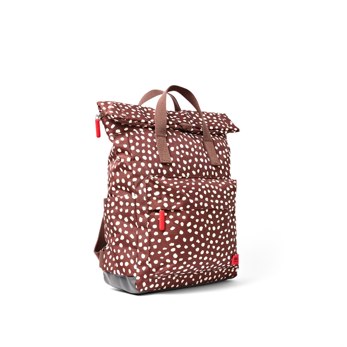 Canfield Roll Top Backpack in Brown Dot - Medium - RUTHERFORD & Co