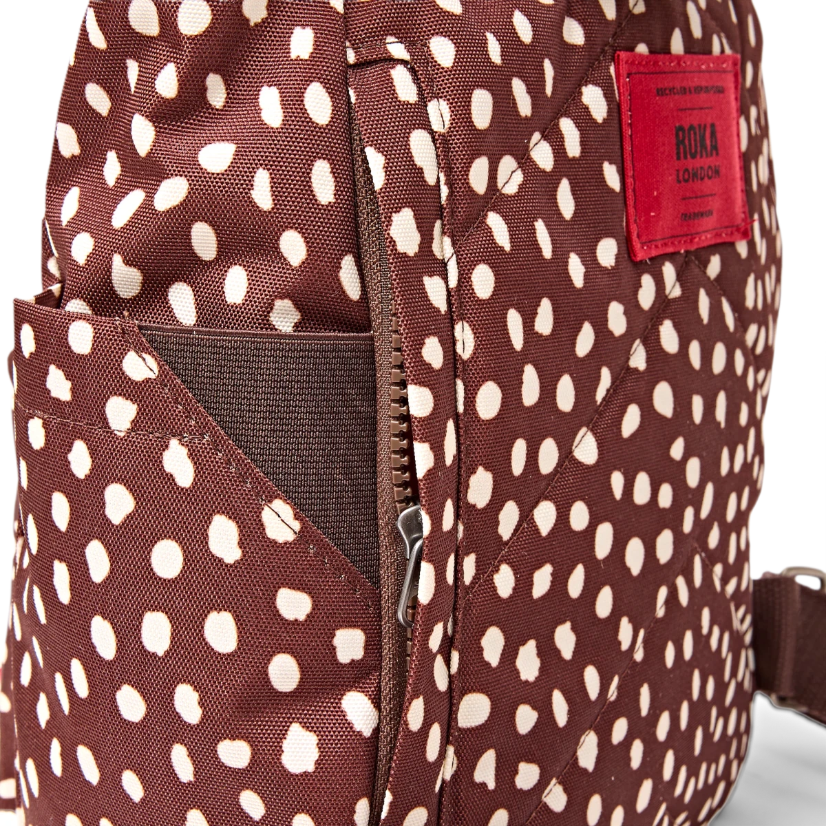 Canfield Roll Top Backpack in Brown Dot - Small - RUTHERFORD & Co