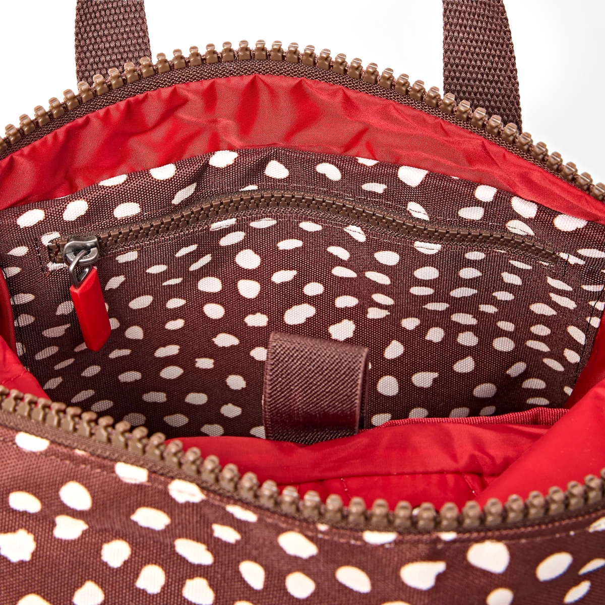 Canfield Roll Top Backpack in Brown Dot - Small - RUTHERFORD & Co