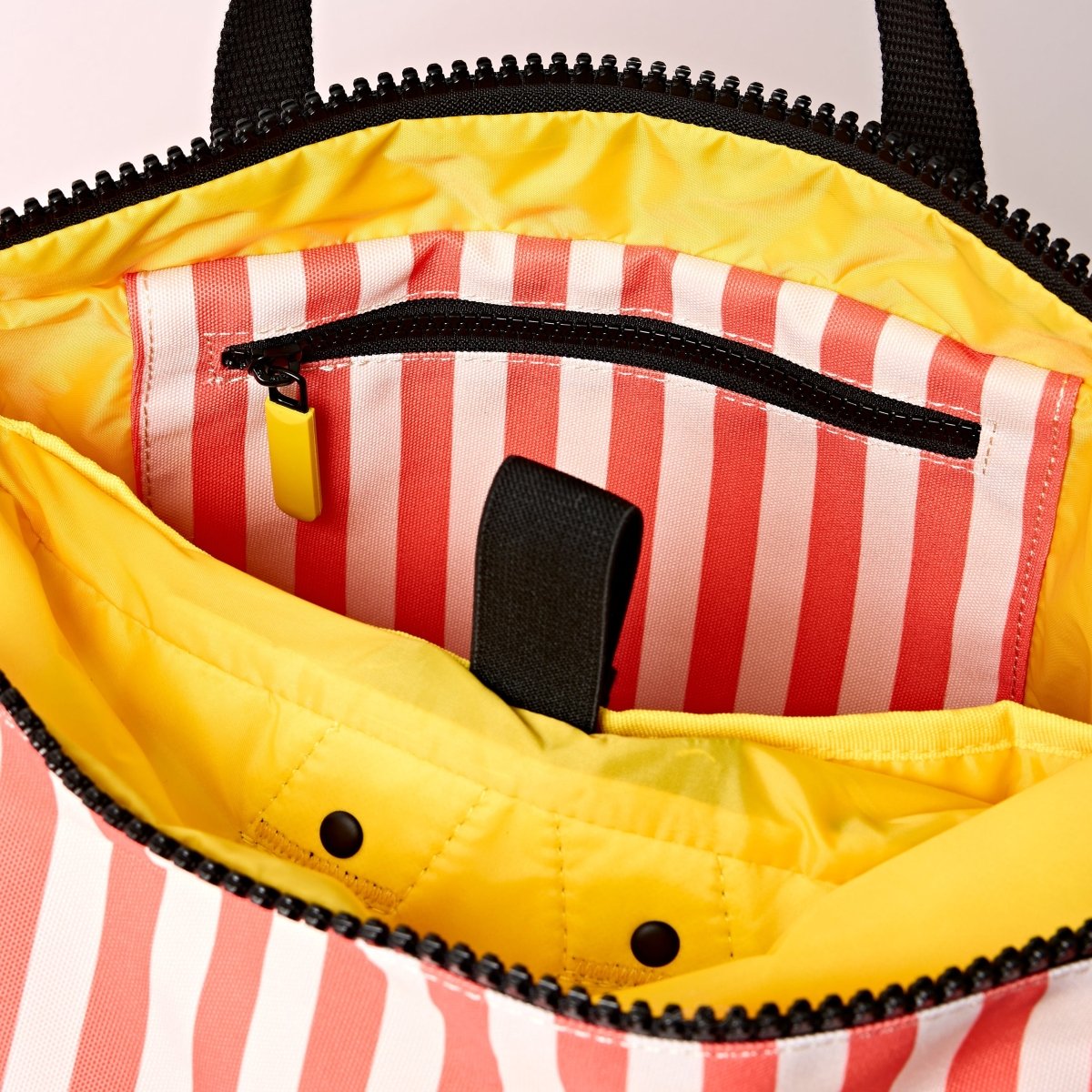 Canfield Roll Top Backpack in Coral Stripe - RUTHERFORD & Co
