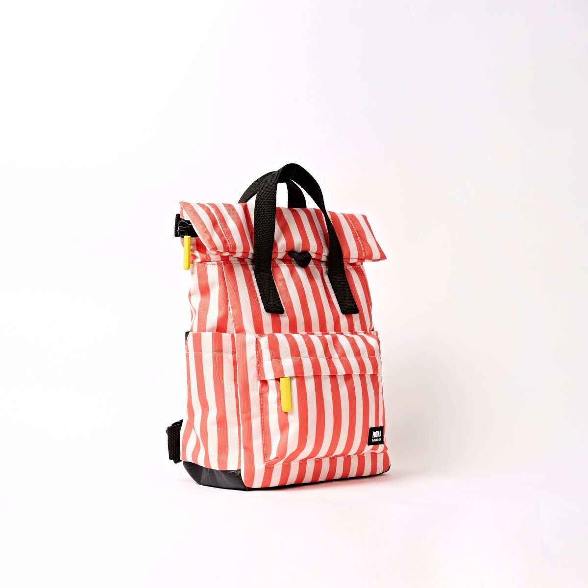 Canfield Roll Top Backpack in Coral Stripe - RUTHERFORD & Co