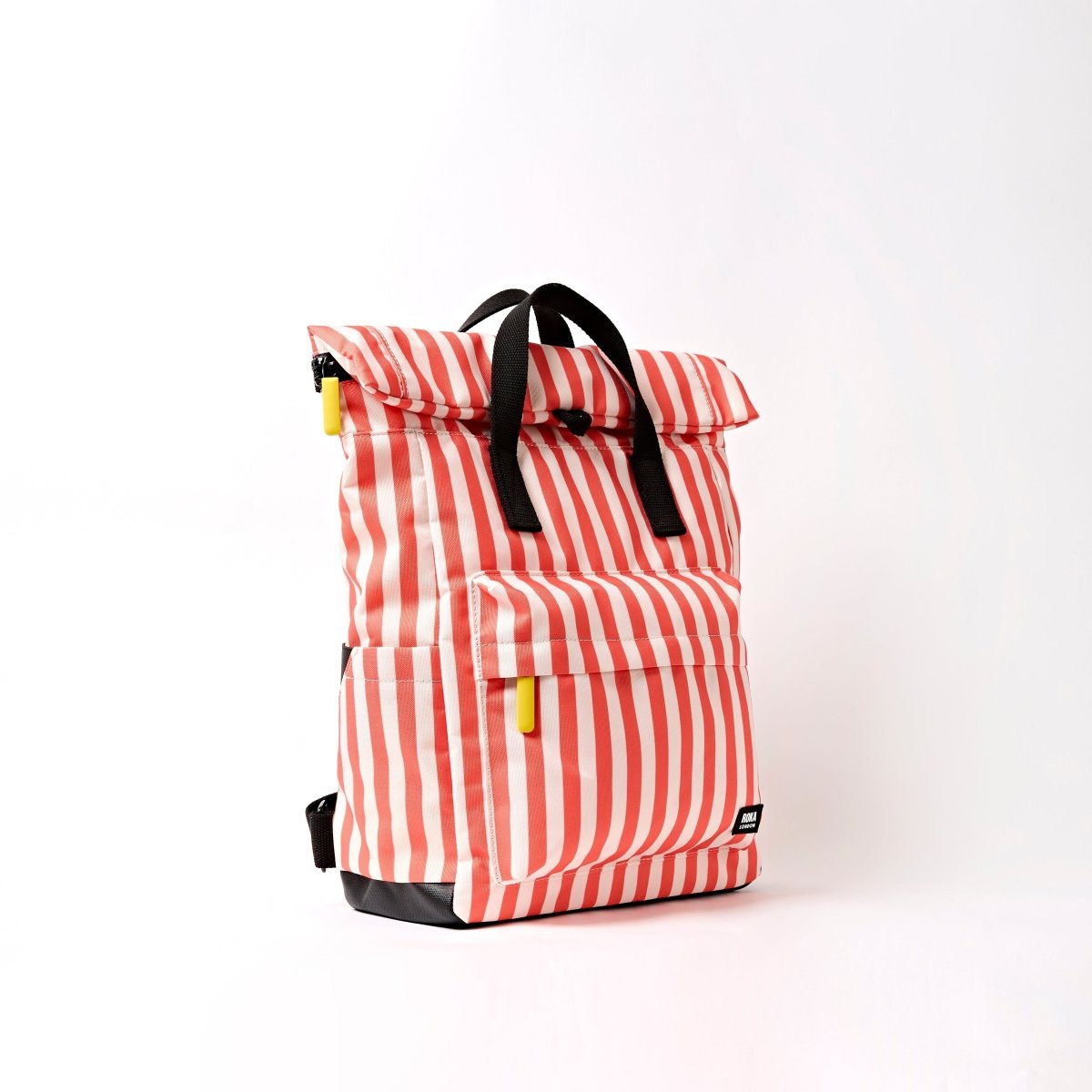 Canfield Roll Top Backpack in Coral Stripe - RUTHERFORD & Co