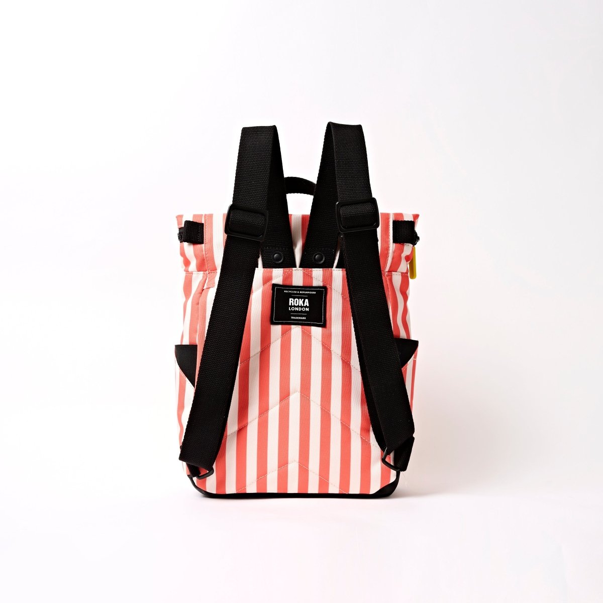 Canfield Roll Top Backpack in Coral Stripe - RUTHERFORD & Co