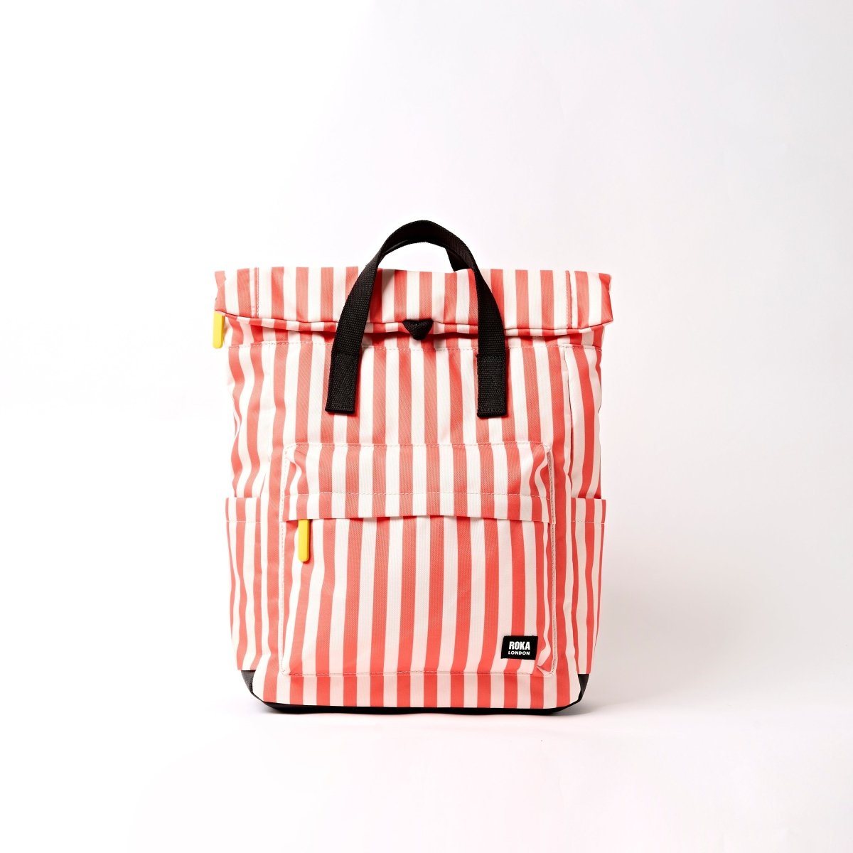 Canfield Roll Top Backpack in Coral Stripe - RUTHERFORD & Co