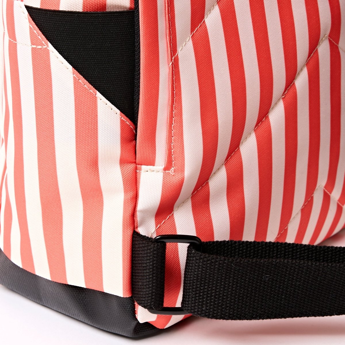Canfield Roll Top Backpack in Coral Stripe - RUTHERFORD & Co