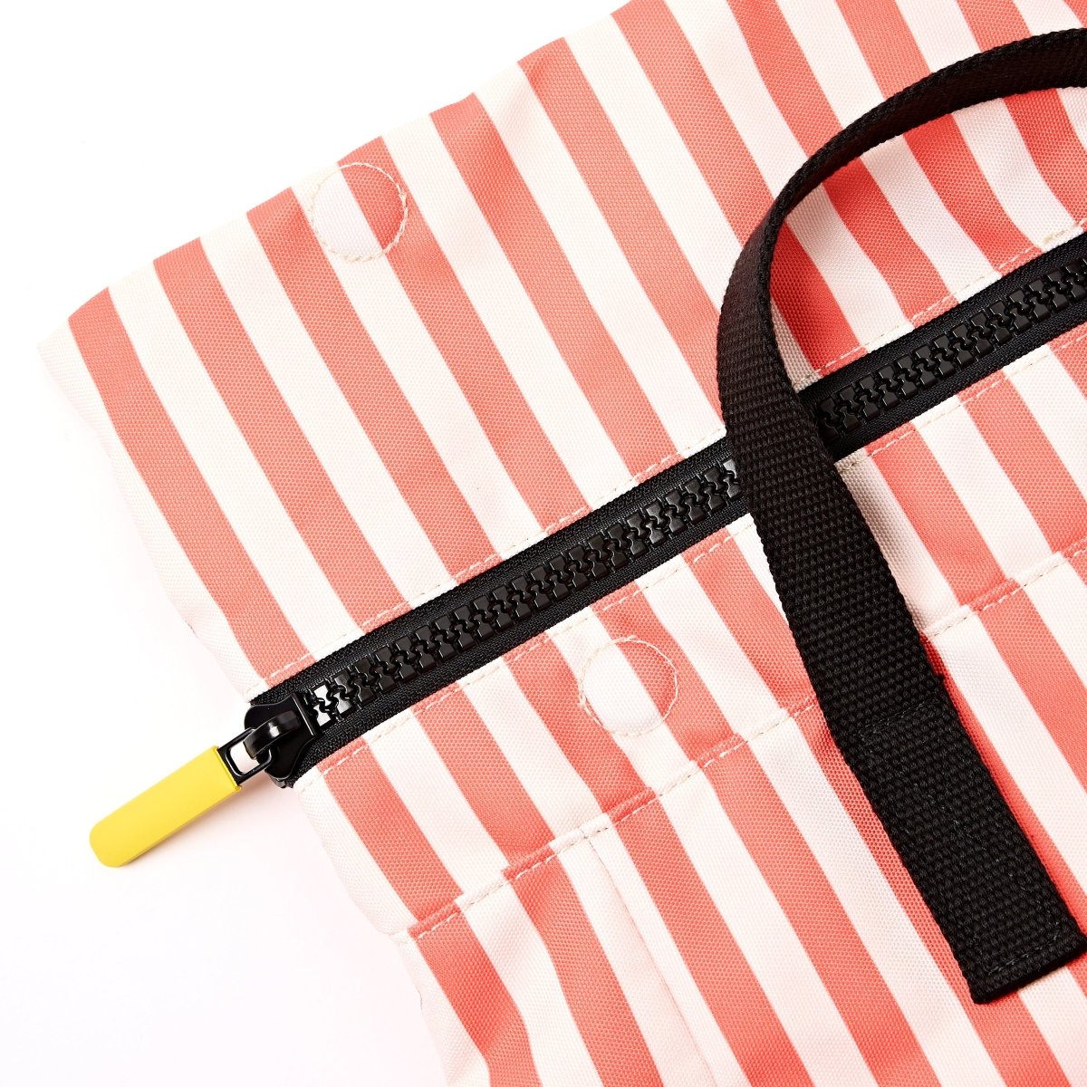 Canfield Roll Top Backpack in Coral Stripe - RUTHERFORD & Co
