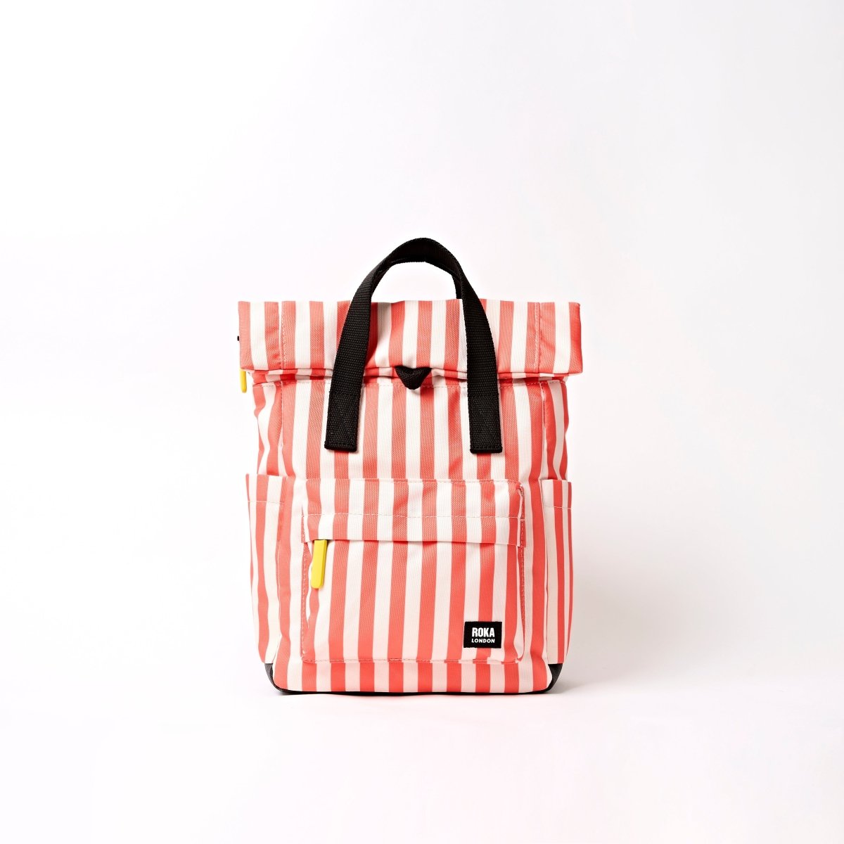 Canfield Roll Top Backpack in Coral Stripe - RUTHERFORD & Co