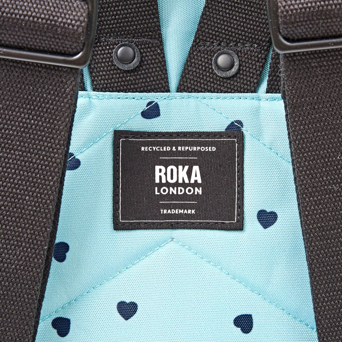 Canfield Roll Top Backpack in Heart Print - Medium - RUTHERFORD & Co