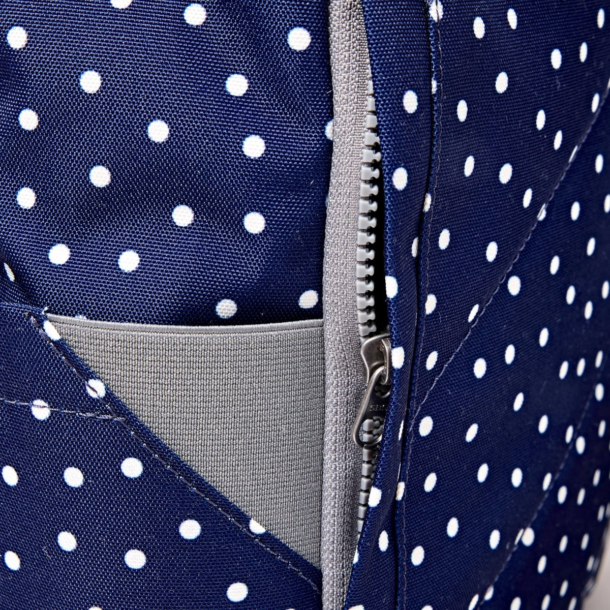 Canfield Roll Top Backpack in Navy Polka Dot - RUTHERFORD & Co