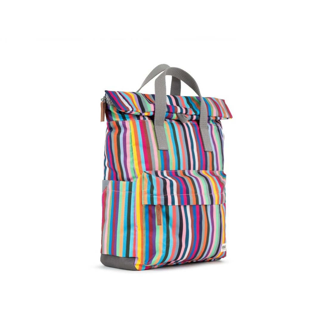 Canfield Roll Top Backpack Small Recycled Canvas - Multi Stripe - RUTHERFORD & Co