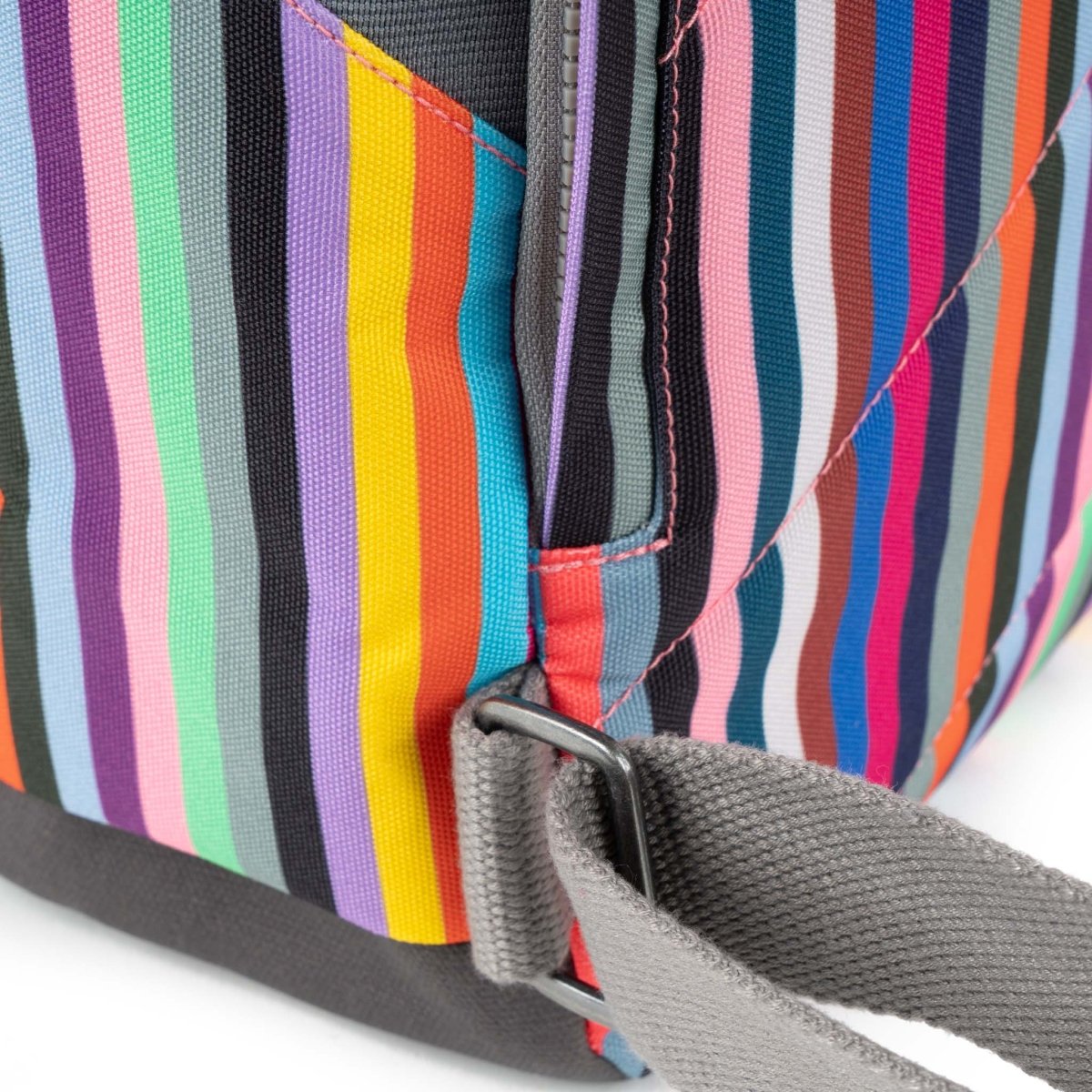 Canfield Roll Top Backpack Small Recycled Canvas - Multi Stripe - RUTHERFORD & Co