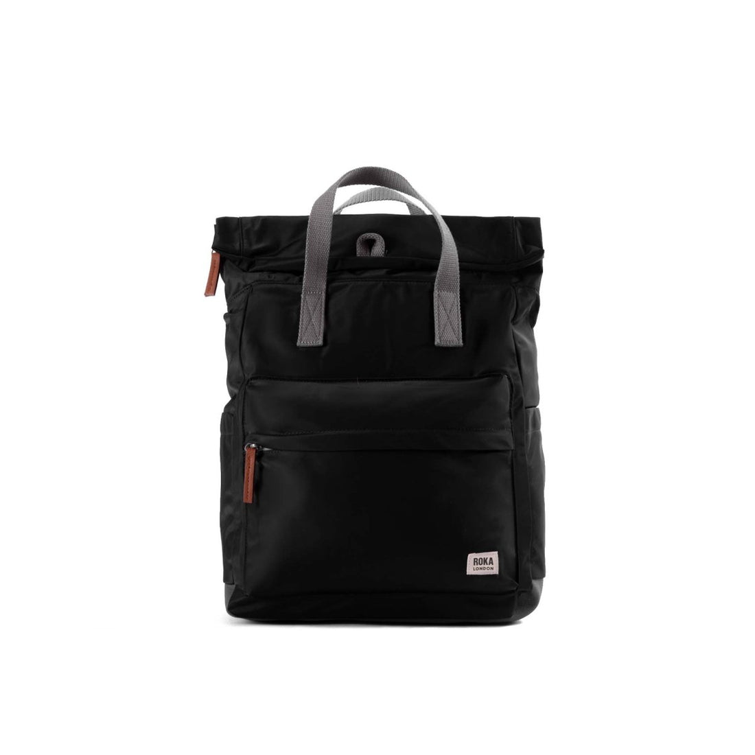 Canfield Roll Top Backpack Small Recycled Nylon - Black - RUTHERFORD & Co