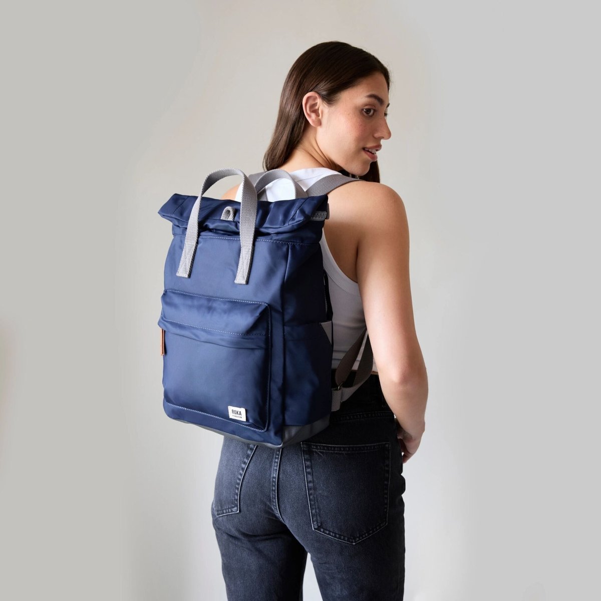 Canfield Roll Top Backpack Small Recycled Nylon - Bran - RUTHERFORD & Co