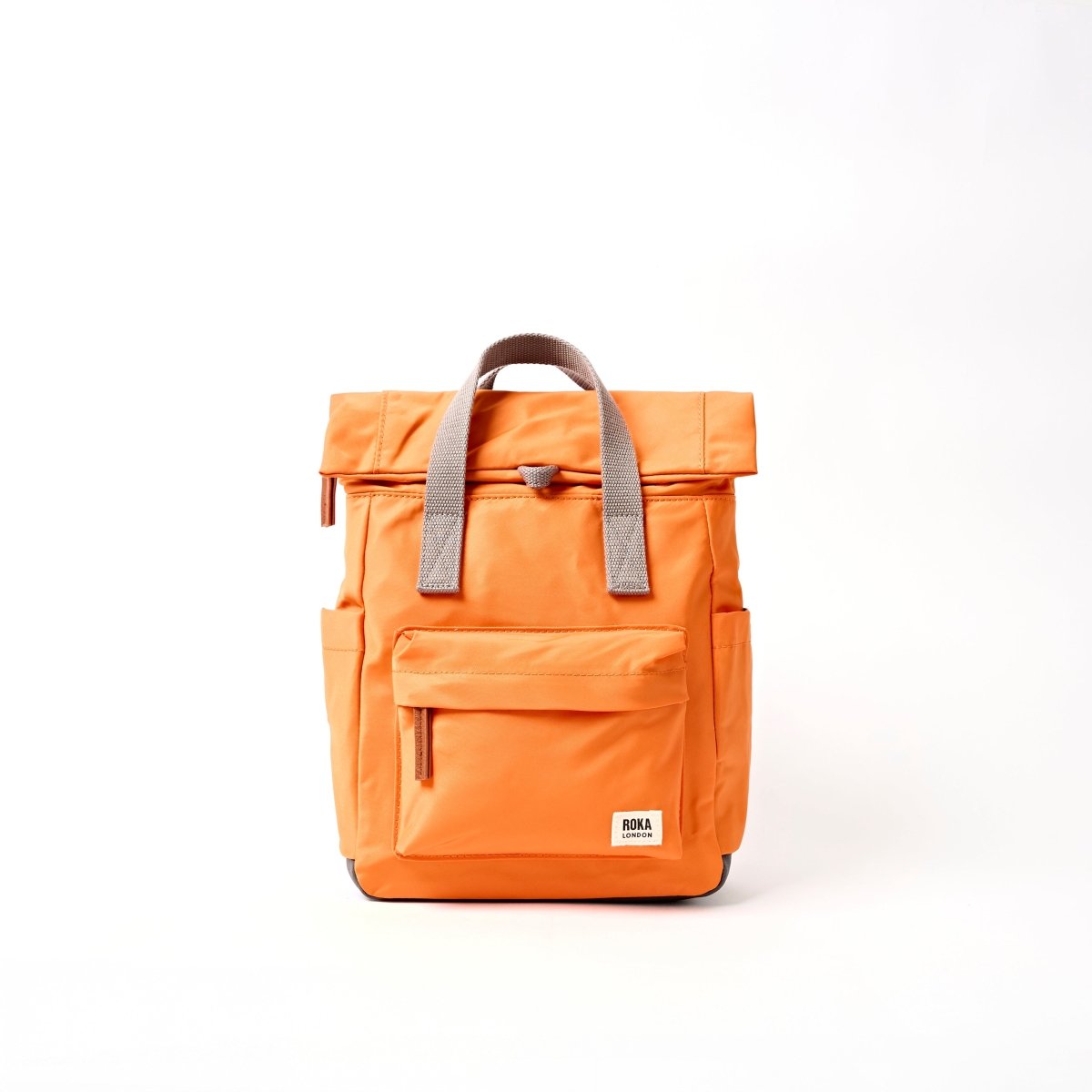 Canfield Roll Top Backpack Small Recycled Nylon - Jaffa Orange - RUTHERFORD & Co