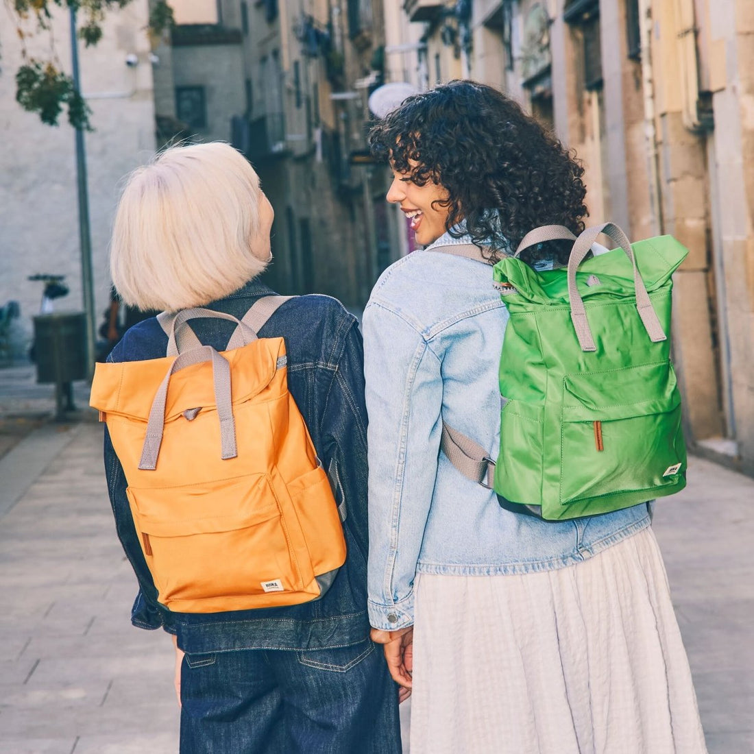 Canfield Roll Top Backpack Small Recycled Nylon - Jaffa Orange - RUTHERFORD & Co