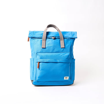 Canfield Roll Top Backpack Small Recycled Nylon - Malibu Blue - RUTHERFORD & Co