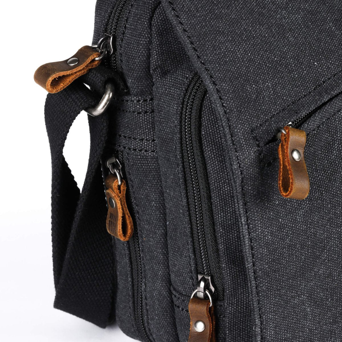 Canvas Flap Crossbody Bag | TRP0239 Black Stone Wash - RUTHERFORD & Co