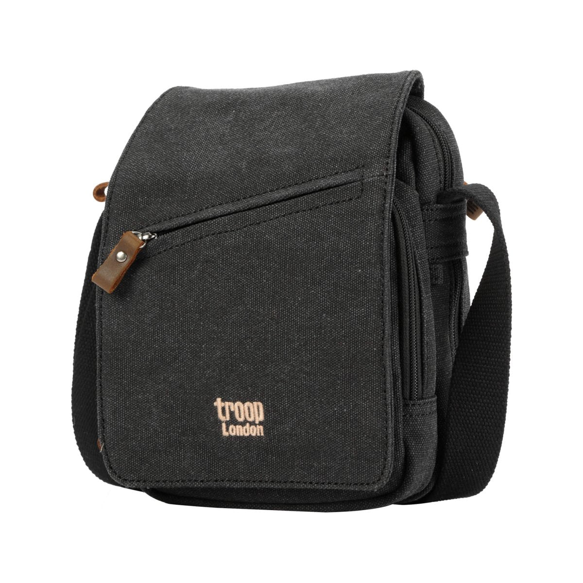 Canvas Flap Crossbody Bag | TRP0239 Black Stone Wash - RUTHERFORD & Co