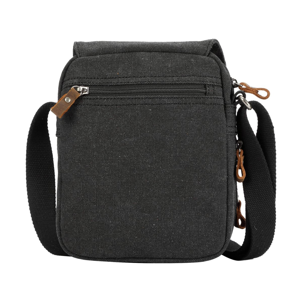 Canvas Flap Crossbody Bag | TRP0239 Black Stone Wash - RUTHERFORD & Co