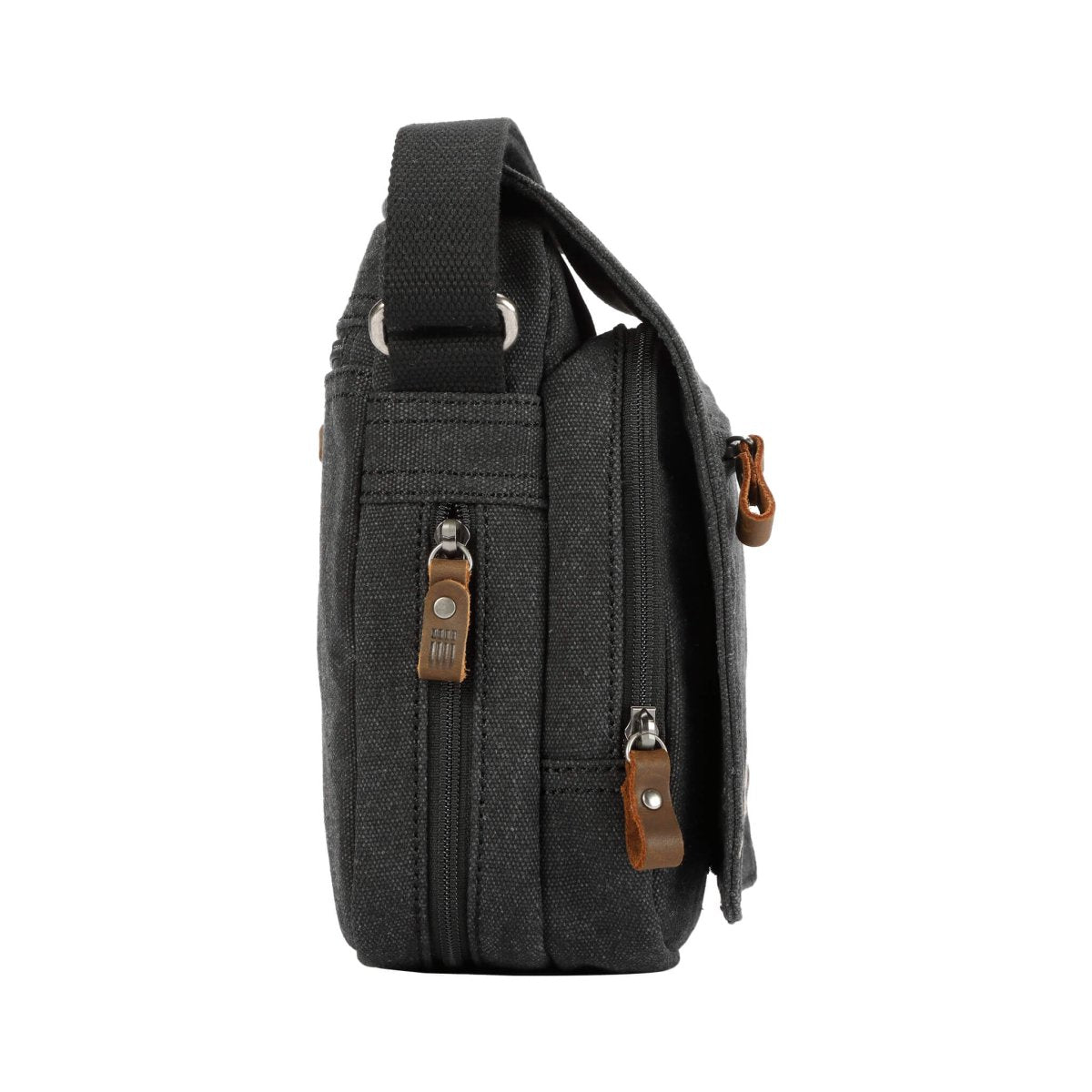 Canvas Flap Crossbody Bag | TRP0239 Black Stone Wash - RUTHERFORD & Co
