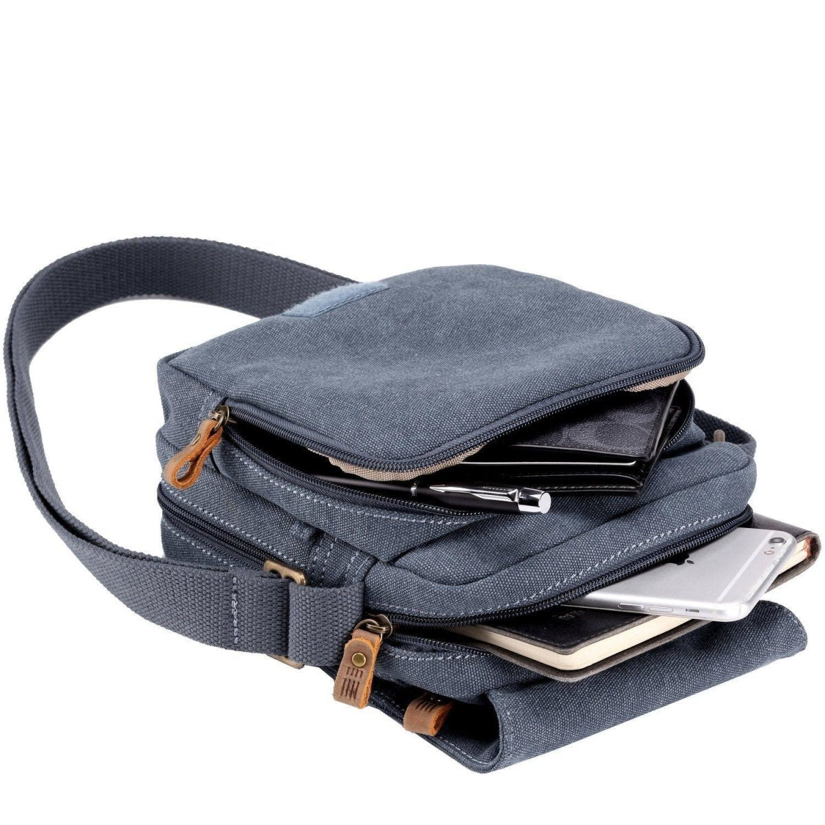 Canvas Flap Crossbody Bag | TRP0239 Blue - RUTHERFORD & Co