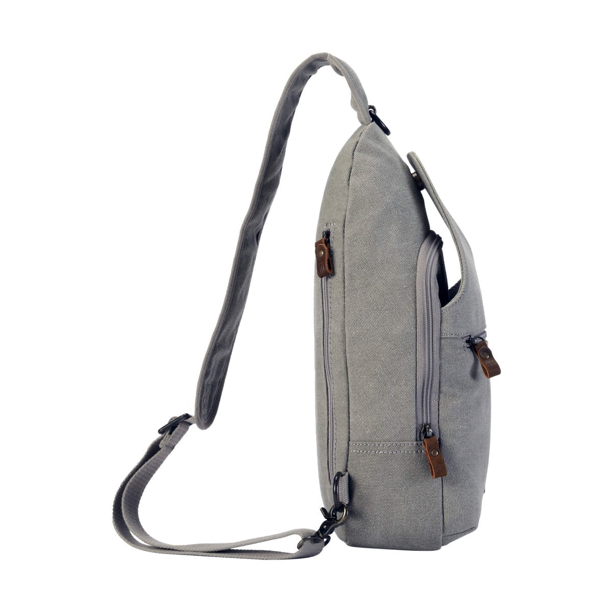 Canvas Sling Bag One Strap Backpack | TRP0551 Ash Grey - RUTHERFORD & Co
