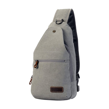 Canvas Sling Bag One Strap Backpack | TRP0551 Ash Grey - RUTHERFORD & Co