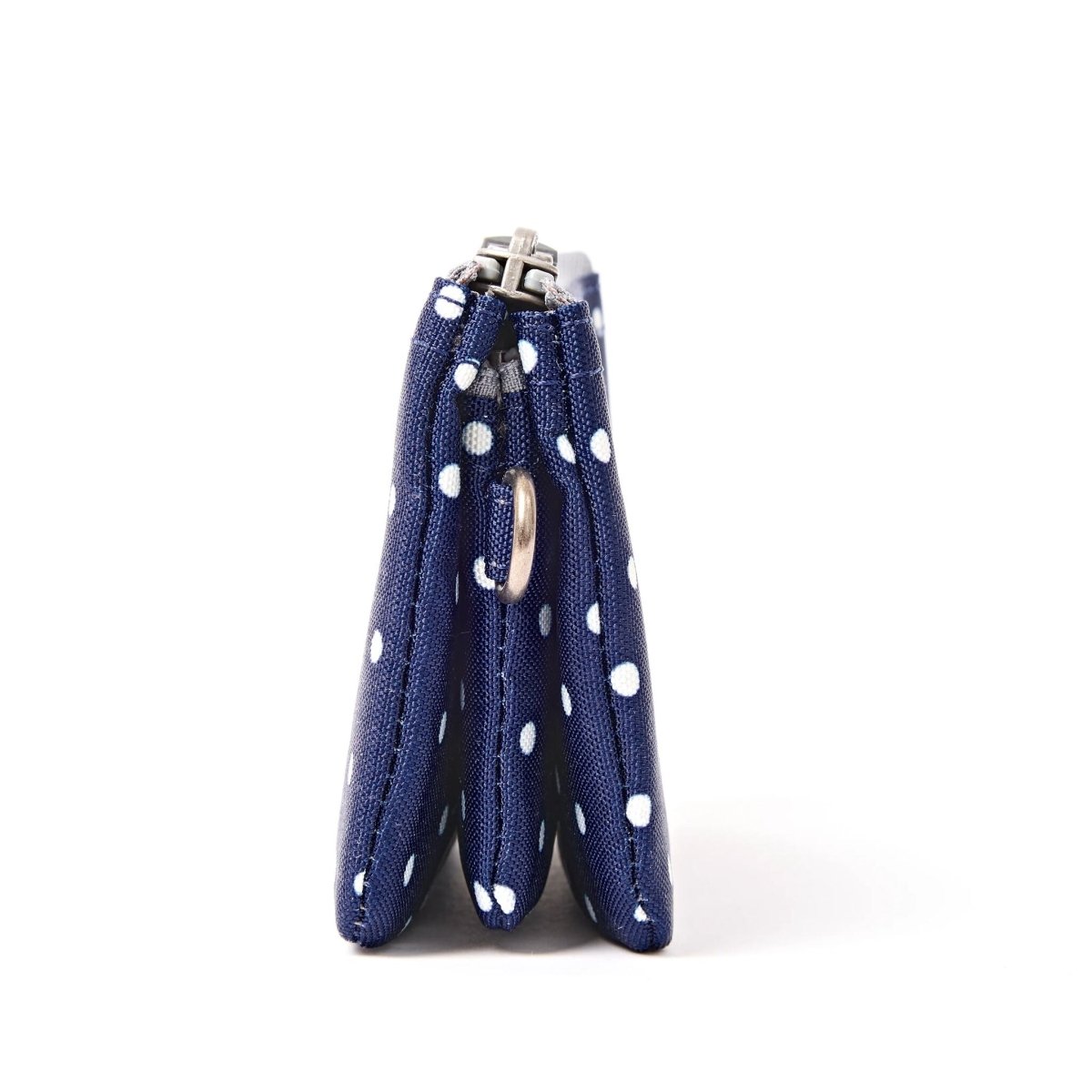 Carnaby Wallet in Navy Polka Dot - RUTHERFORD & Co
