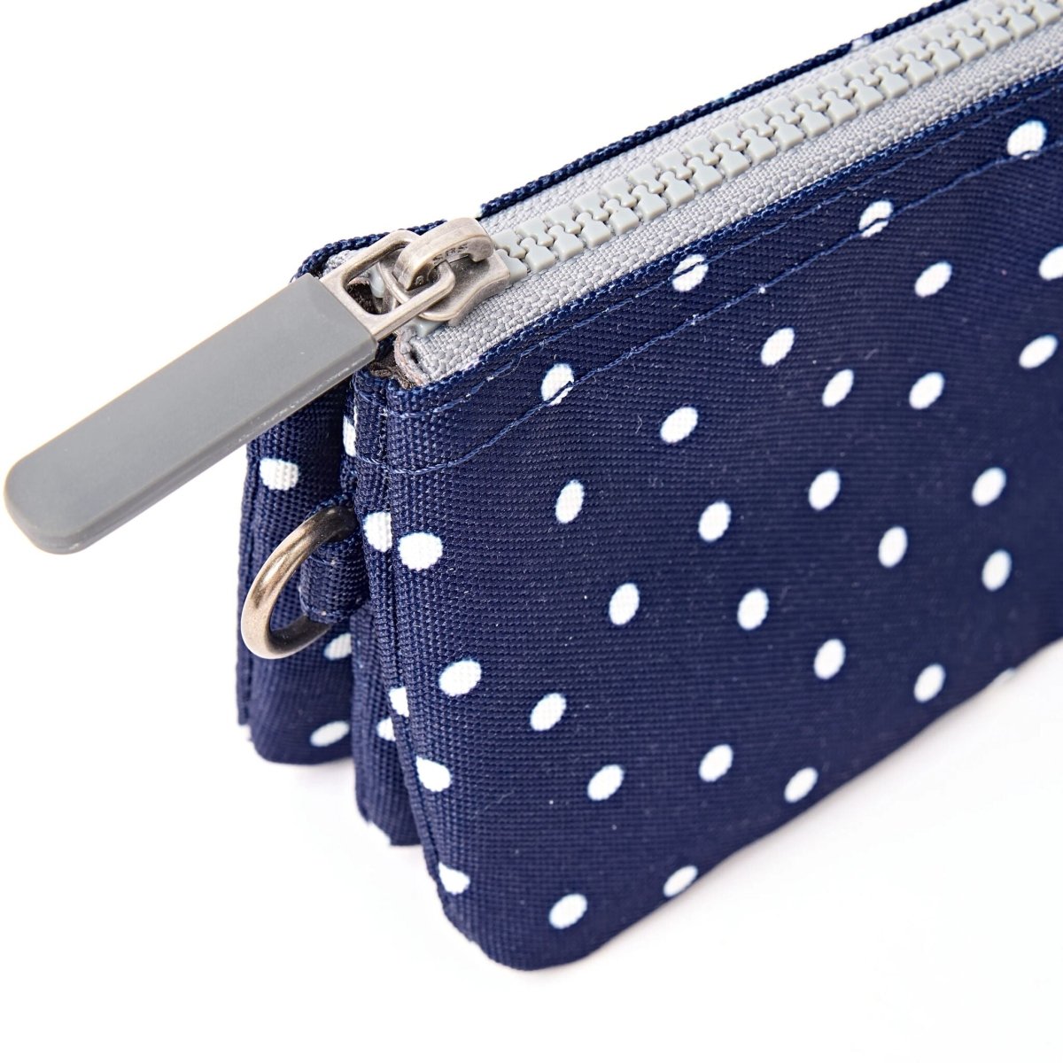 Carnaby Wallet in Navy Polka Dot - RUTHERFORD & Co