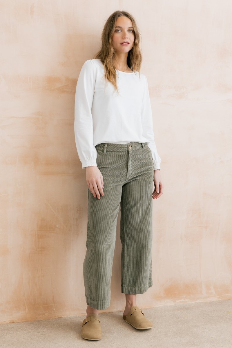 Caroline Organic Cotton Jersey Top White - RUTHERFORD & Co