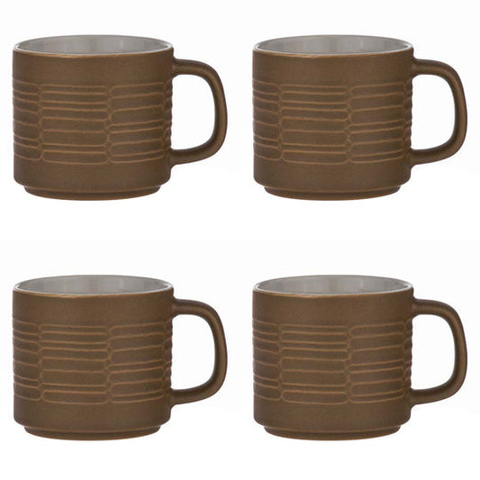Carve Mug - Set of 4 - Mustard