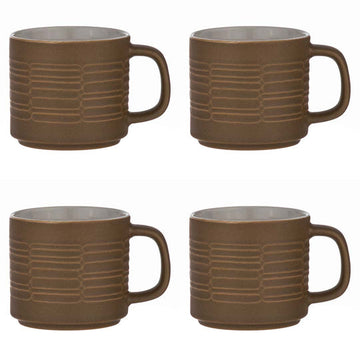 Carve Mug - Set of 4 - Mustard