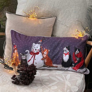 Cats and Snowman Cushion - RUTHERFORD & Co