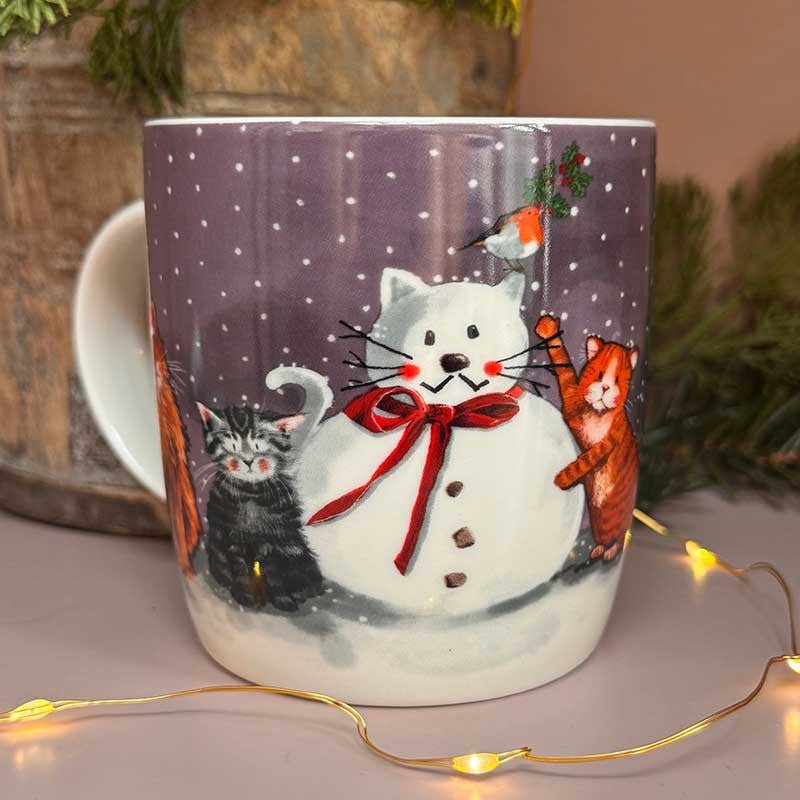 Cats and Snowman Mug - RUTHERFORD & Co