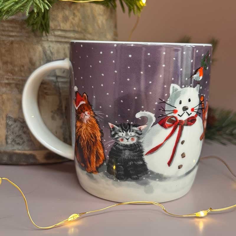 Cats and Snowman Mug - RUTHERFORD & Co