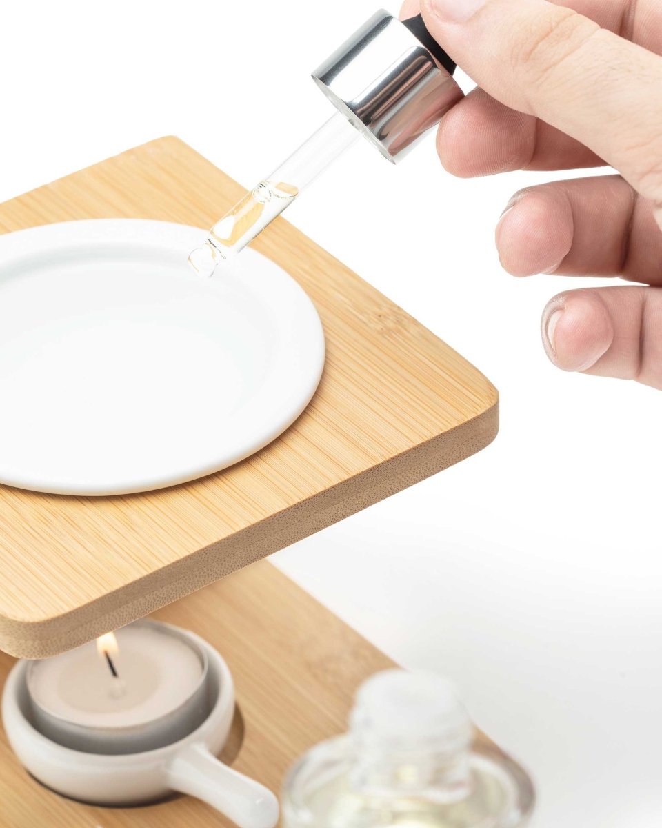 Ceramic & Bamboo Wax Melt Burner - RUTHERFORD & Co