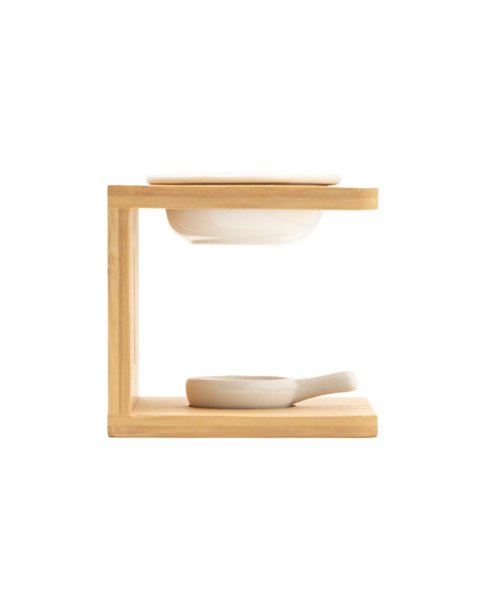 Ceramic & Bamboo Wax Melt Burner - RUTHERFORD & Co