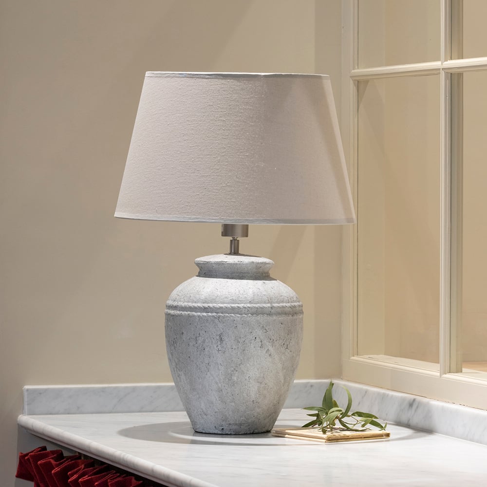 Ceramic Lamp Anya With Cream Shade - RUTHERFORD & Co